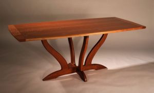 Cherry pedestal dining table